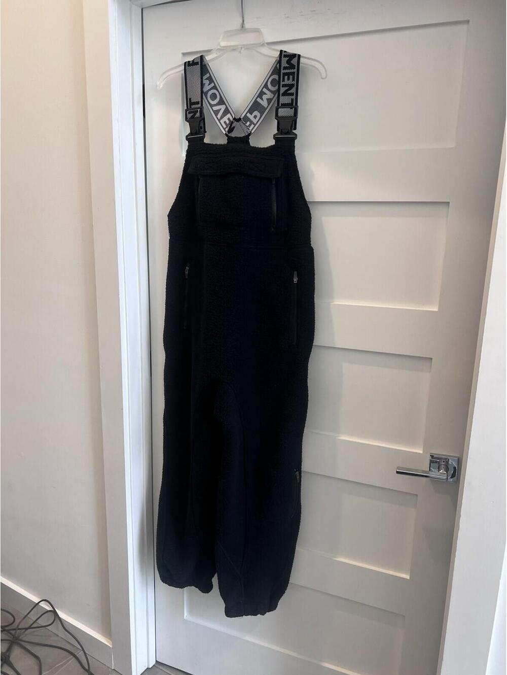 Free People Movement Women’s Black Fleece Snow Bib Pants Size Large - Picture 2 of 16